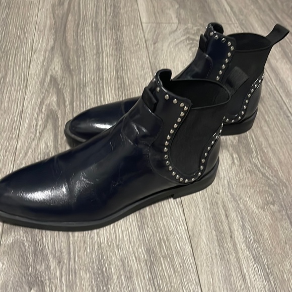 Zara Shoes - Zara black stud ankle flat boots